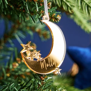 Engraved Christmas Moon Decoration