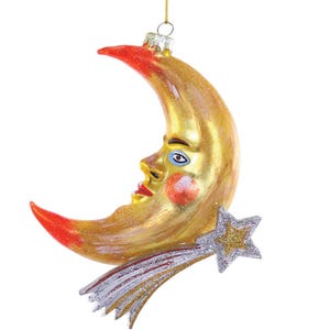 Rosy Cheek Crescent Moon Man Ornament, Cody Foster