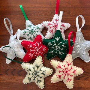 Felt Christmas ornaments-stars-8 colors